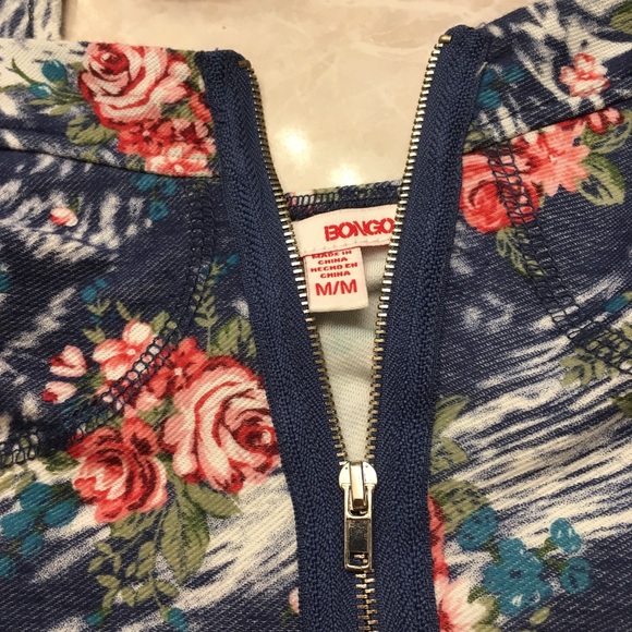 Floral “Denim” Zip Crop - Picture 6 of 6